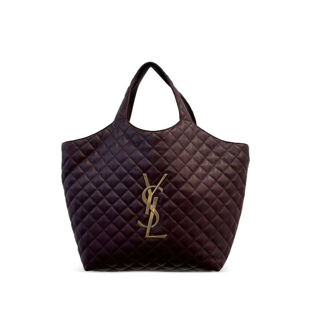 Saint Laurent purple lambskin shoulder bag — front view | La Parisienne Qatar