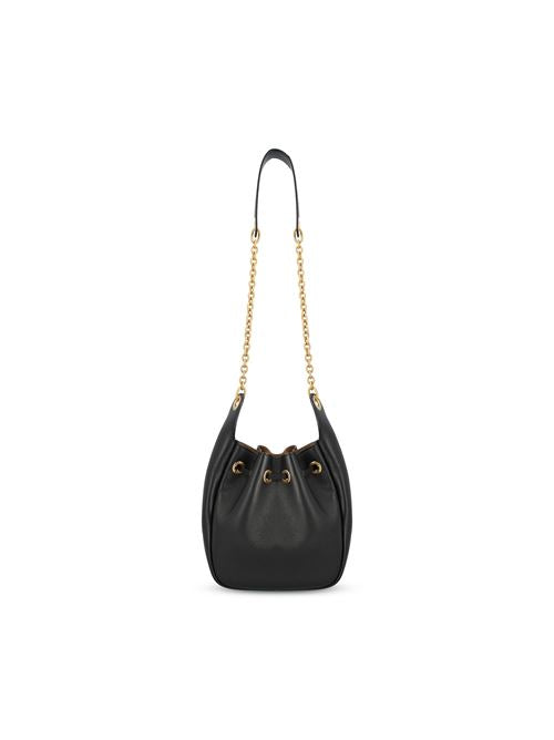 Saint Laurent Supple black leather bucket bag — detail view | La Parisienne Qatar