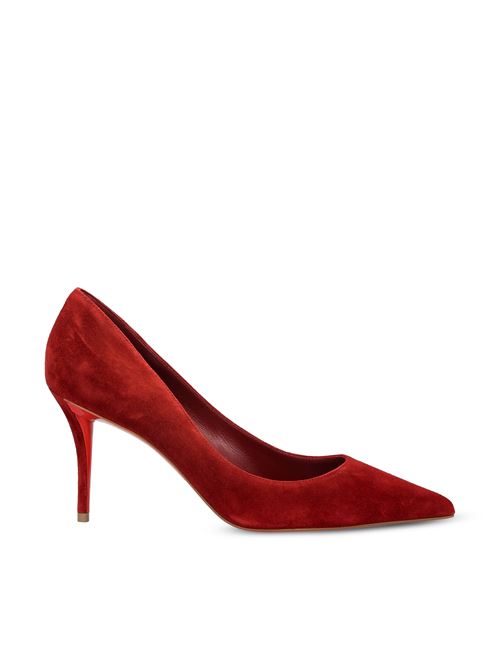 حذاء بكعب Christian Louboutin، جلد سويد أحمر