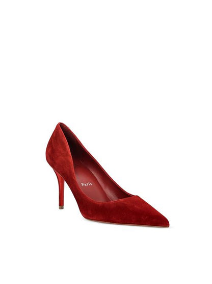 حذاء بكعب من Christian Louboutin، جلد سويدي أحمر