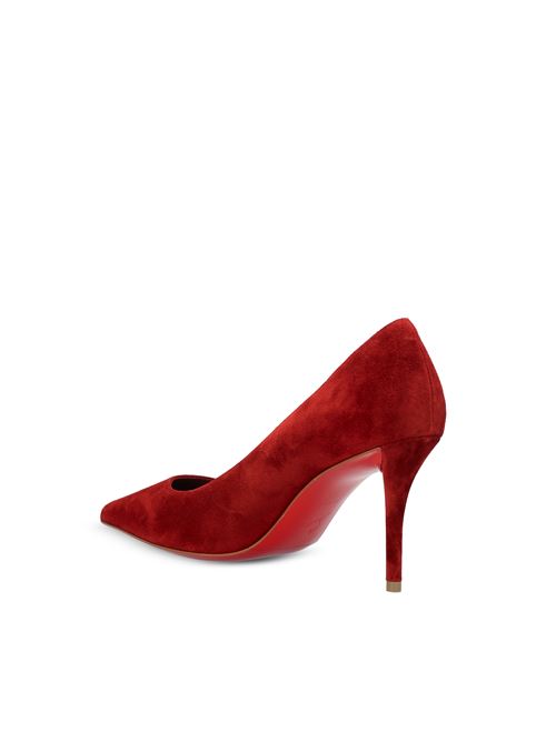 حذاء بكعب من Christian Louboutin، جلد سويدي أحمر