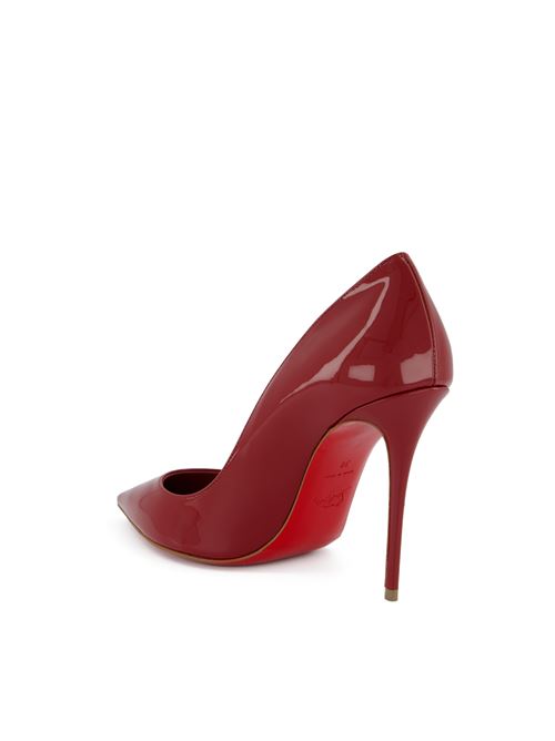 حذاء بكعب Pigalle من Christian Louboutin، جلد لامع أحمر