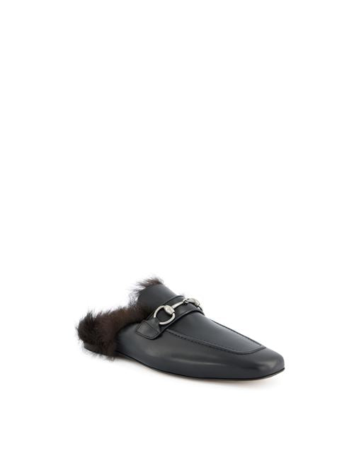 حذاء ميول Casanova من Gucci، جلد أسود