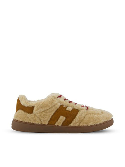 حذاء رياضي Cool من Hogan، فرو خروف ونوبوك بني