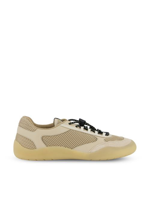 حذاء رياضي Speedrock من Prada، قماش شبكي وجلد بلون صحراوي