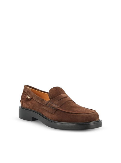 Tod's Gommino driving shoes in brown suede — rear view | La Parisienne Qatar