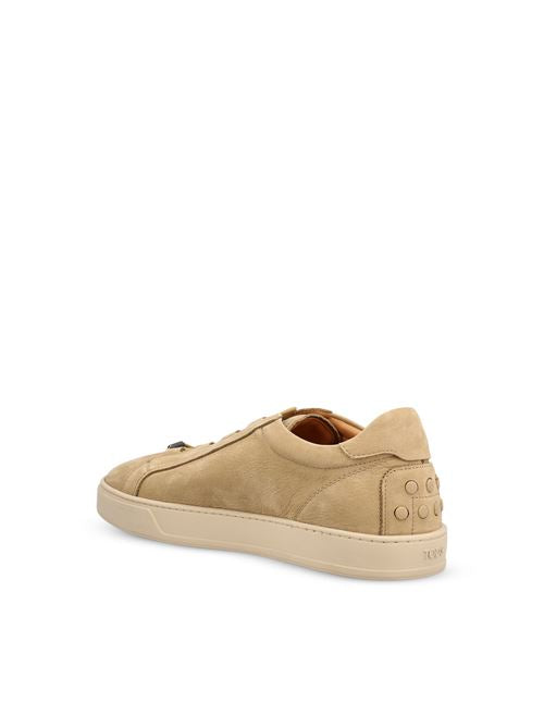 Tod's suede sneakers in beige nubuck calfskin — detail view | La Parisienne Qatar