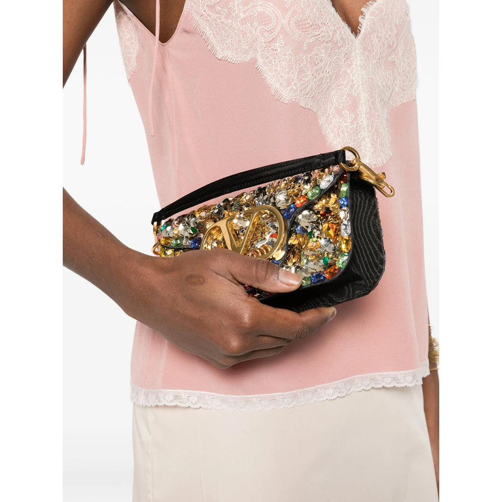 Valentino Garavani evening bag in gold sequin — rear view | La Parisienne Qatar