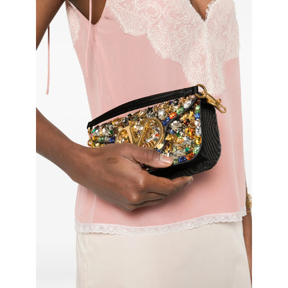 Valentino Garavani evening bag in gold sequin — rear view | La Parisienne Qatar